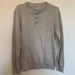 J. Crew Men's Henley Sweater | Medium Light Grey